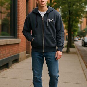 Under Armour Mens Storm Full-Zip Hoodie Black/Gray MD/M